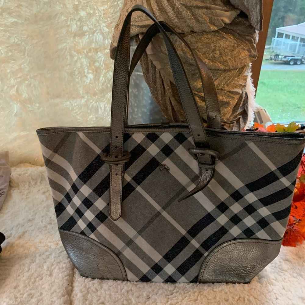 Burberry Shimmer Check Weekend Byron Tote